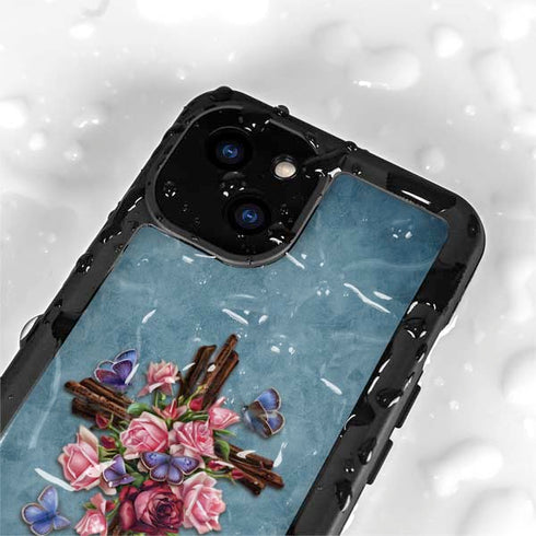 Flower Cross by Brigid Ashwood iPhone 15 Waterproof Case